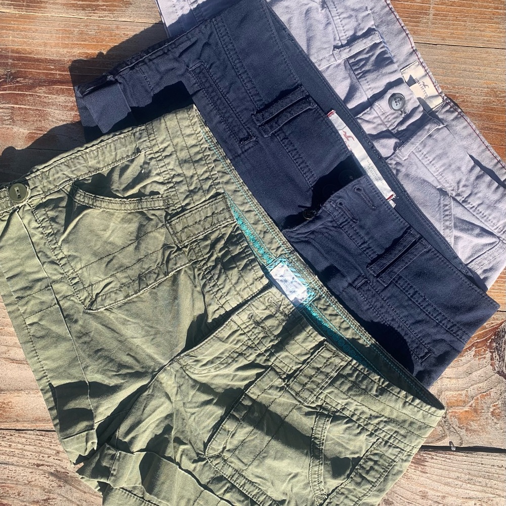 2 Hollister and one American Eagle shorts
